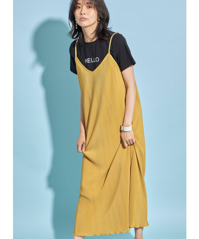 クリスタルプリーツキャミワンピース※WEB Store限定販売