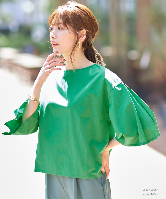 ブロードタックフレアブラウス※WEB Store限定販売