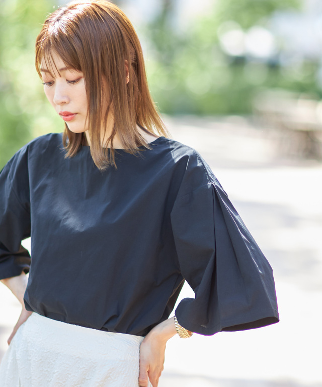 ブロードタックフレアブラウス※WEB Store限定販売