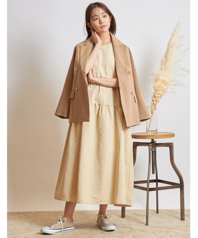 タフタマキシワンピース※一部店舗のみ入荷/#01ベージュ
