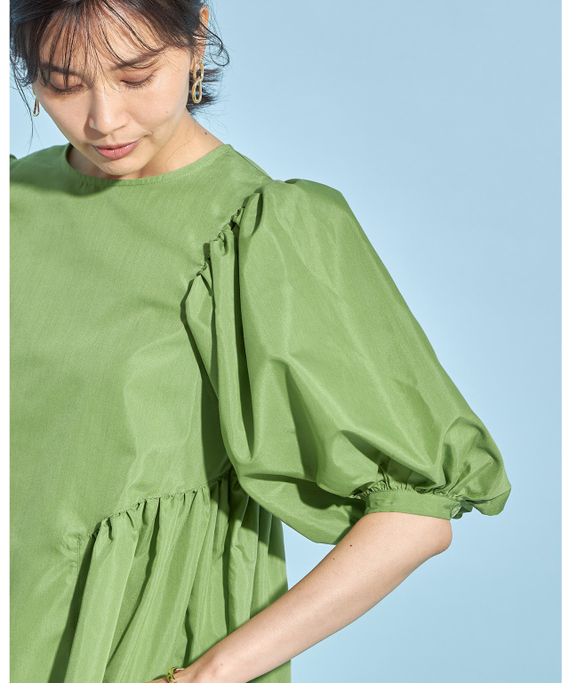 袖ボリュームギャザーチュニックブラウス※WEB Store限定販売