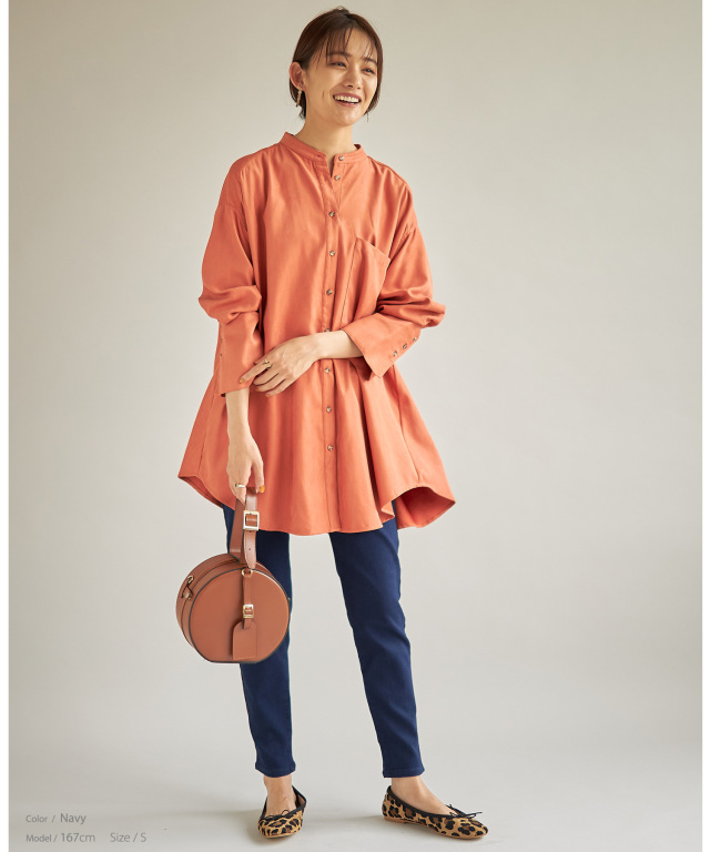 裏起毛ゆるフィットスキニーデニムパンツ