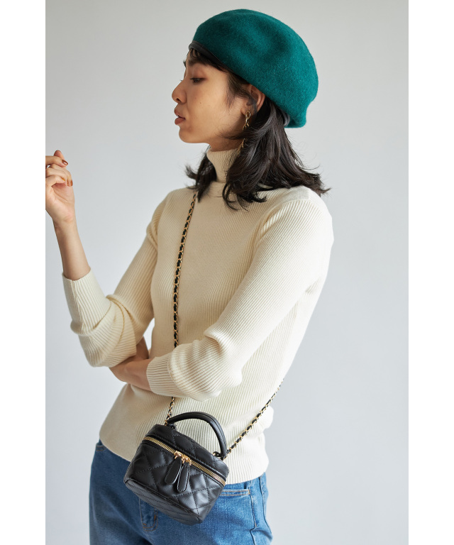 harさん着用】合皮パイピングフェルトベレー※一部店舗のみ入荷