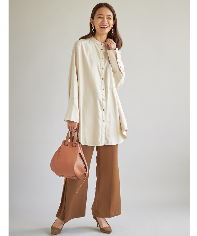 ロングカフスバックタックシャツ