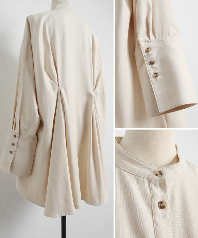 ロングカフスバックタックシャツ