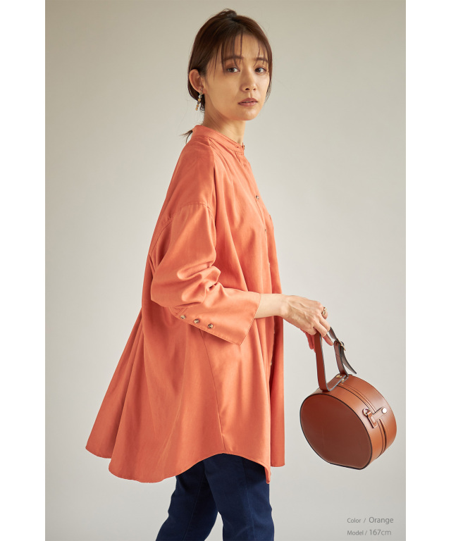 ロングカフスバックタックシャツ