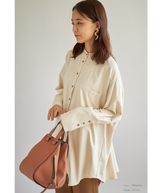 【新品】Deuxieme Classe conventional シャツ 茶 ロングカフスバックタックシャツ