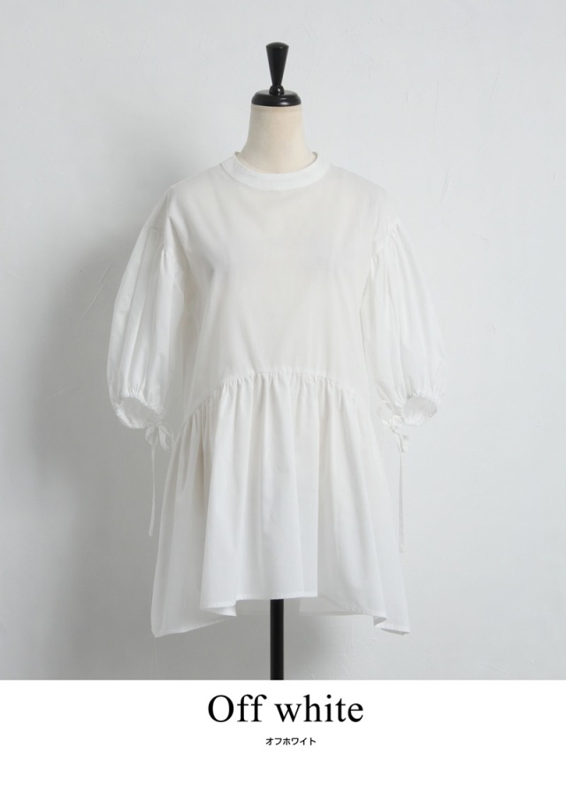 リボン　ギャザー　L　チュニック　トップス Amazon | [ミラオーウェン] クラシックリボンギャザーチュニック