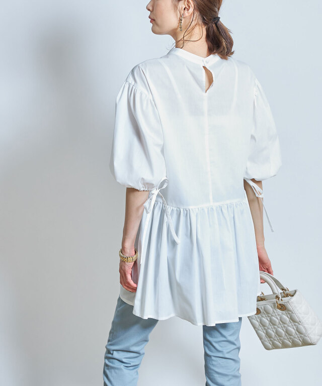リボンペプラムギャザーチュニック※WEB Store限定販売
