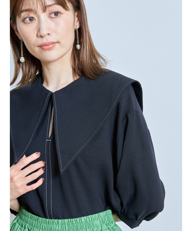 配色カラーステッチブラウス※WEB Store限定販売