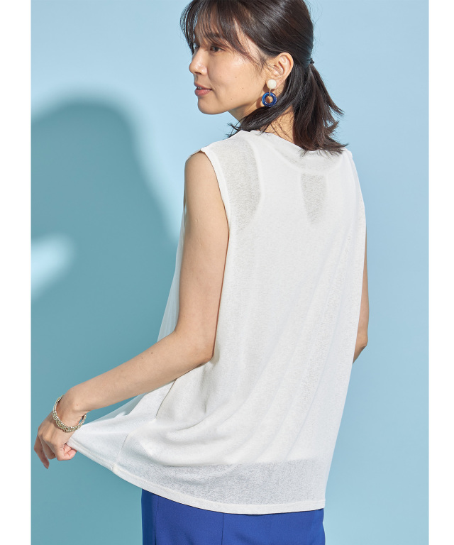 ホワイトタンクトップ VERSION OF YOU. シアーボックスタンクトップ※一部店舗のみ入荷