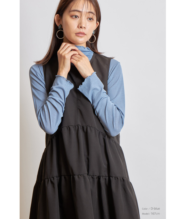 シアーネットハイネックプルオーバー※一部店舗のみ入荷/#78ダークブルー