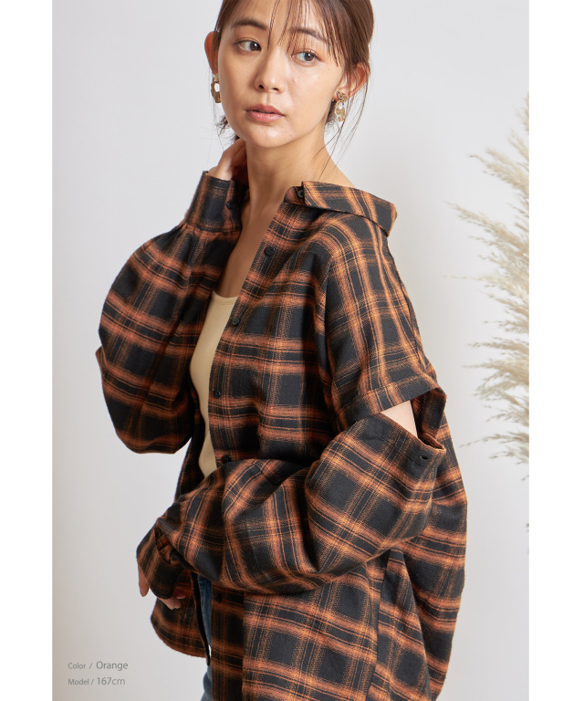 リムーバルスリーブチェックシャツ※一部店舗のみ入荷