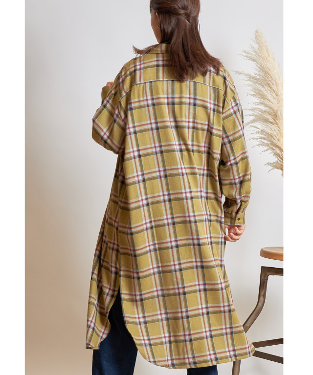極美品 MONOGRAM チェック切り替え ロングスリーブシャツ ロングチェックシャツ※一部店舗のみ入荷