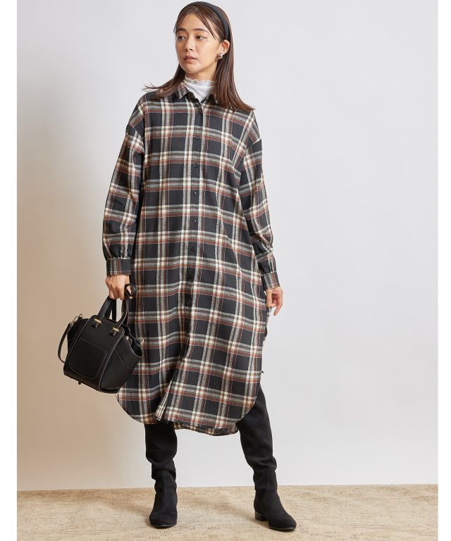 ロングチェックシャツ※一部店舗のみ入荷 ロングチェックシャツ※一部店舗のみ入荷