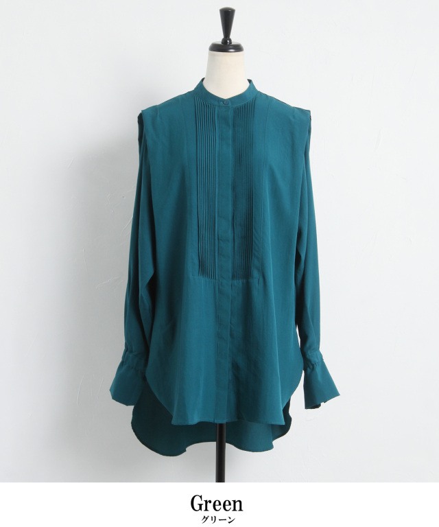 ピンタックブザムシャツブラウス※一部店舗のみ入荷