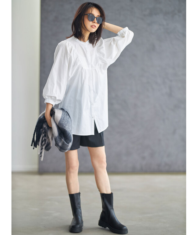 ブザムヨークギャザーブラウス