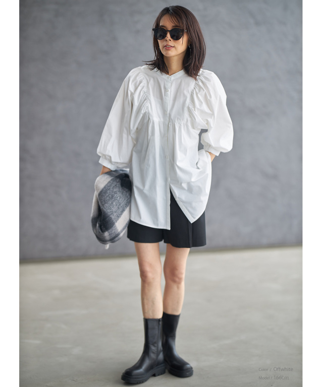 ブザムヨークギャザーブラウス