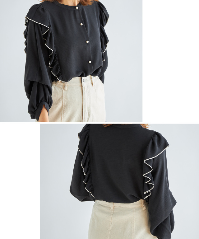 DEUXIEME CLASSE - SZ blockprintsタッセルフリルブラウスの通販