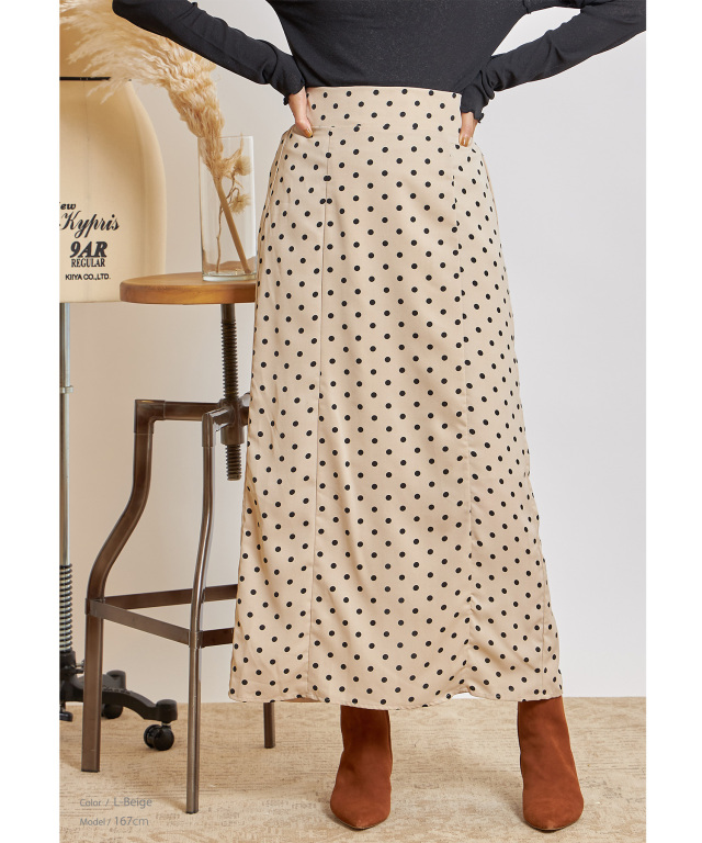 ドットタイトロングスカート　※一部店舗のみ入荷/#44 ライトベージュ