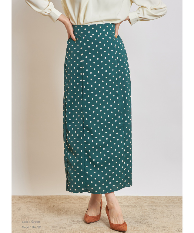 ドットタイトロングスカート　※一部店舗のみ入荷/#30 グリーン