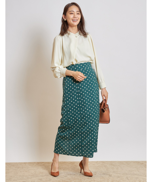 ❤️23新作 新品♡ SelfPortrait 黒ドットスリットスカート♡　617 ジップスリットスカート [M4168] | SALE!! - レディース