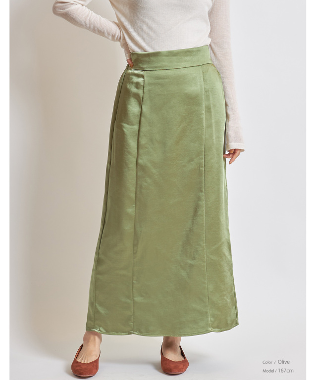 サテンタイトロングスカート※一部店舗のみ入荷 