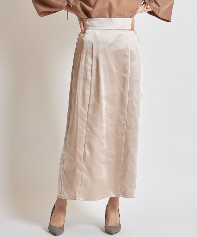サテンタイトロングスカート※一部店舗のみ入荷