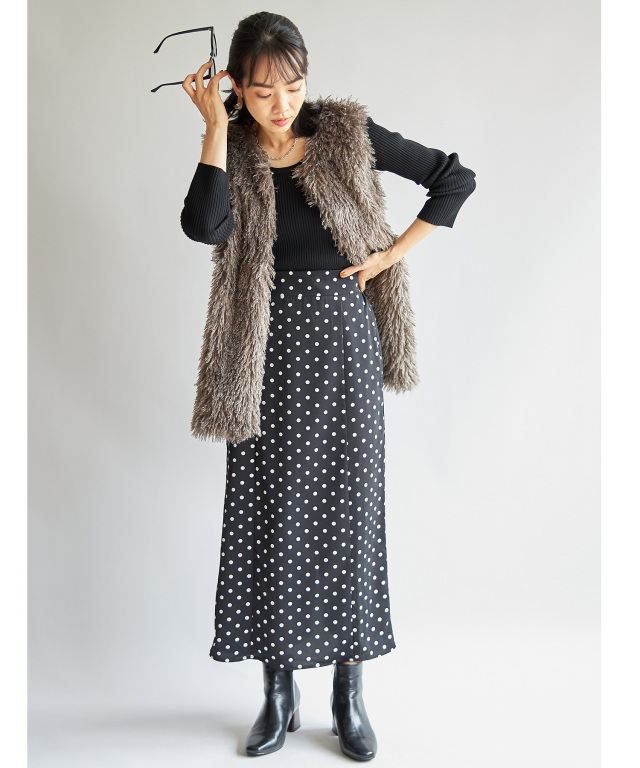 プードルボアミドル丈ベスト※一部店舗のみ入荷