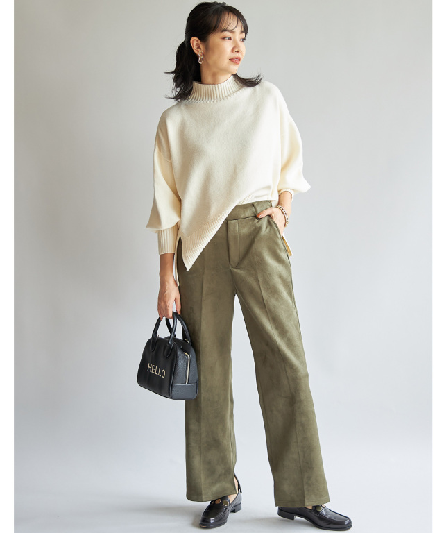 スエードポンチインサイドスリットパンツ※一部店舗のみ入荷
