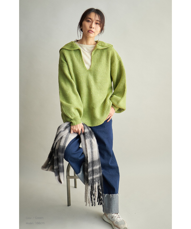 るな様　オーダーページ WEB限定】もちもちニットセーラカラープルオーバー