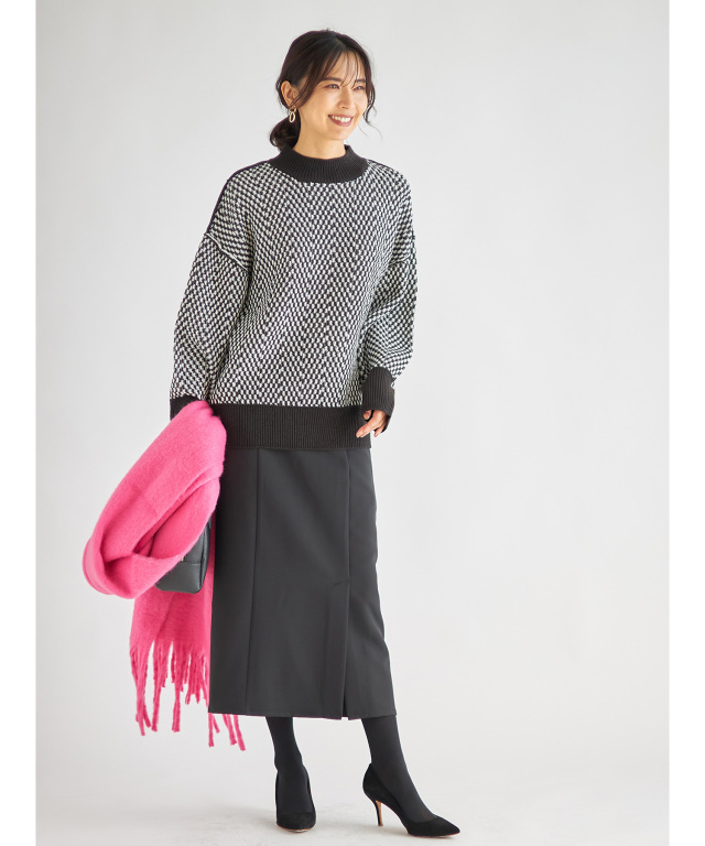 WEB限定】ジャガード柄ニットプルオーバー