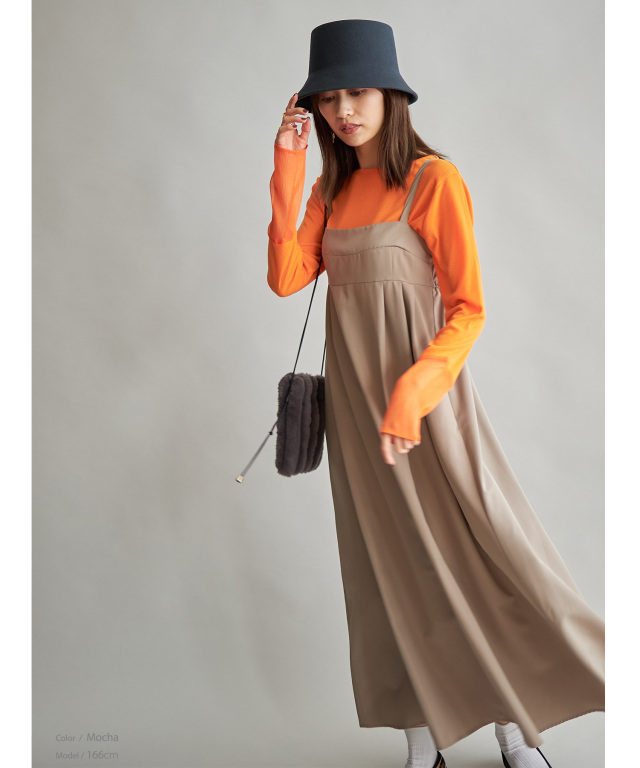 WEB限定】バックシャーリングキャミワンピース