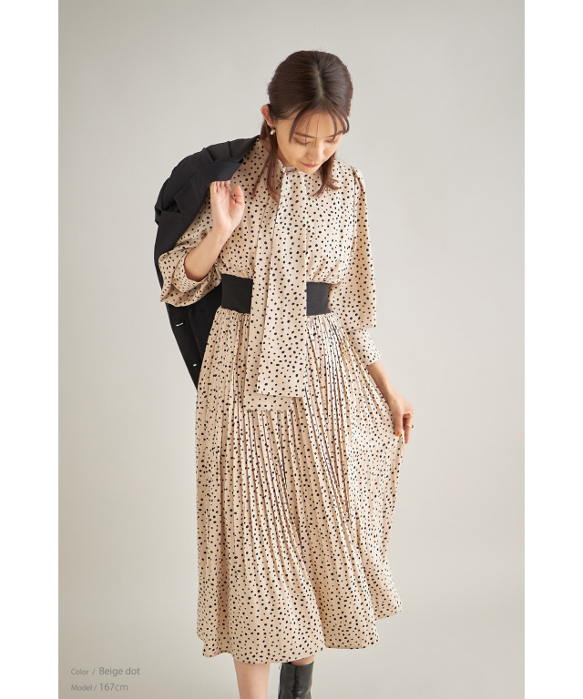 美品♡グランリボンワンピース Cymbidium Ribbon Pleats Dress – LANTINAM