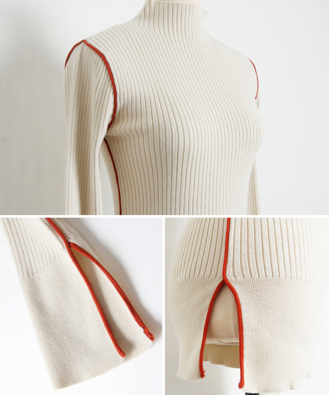 トップス rina WEB限定】バイカラーニットトップス