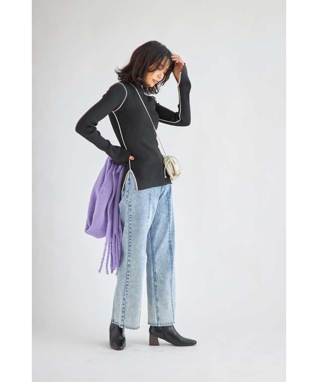 WEB限定】バイカラーニットトップス