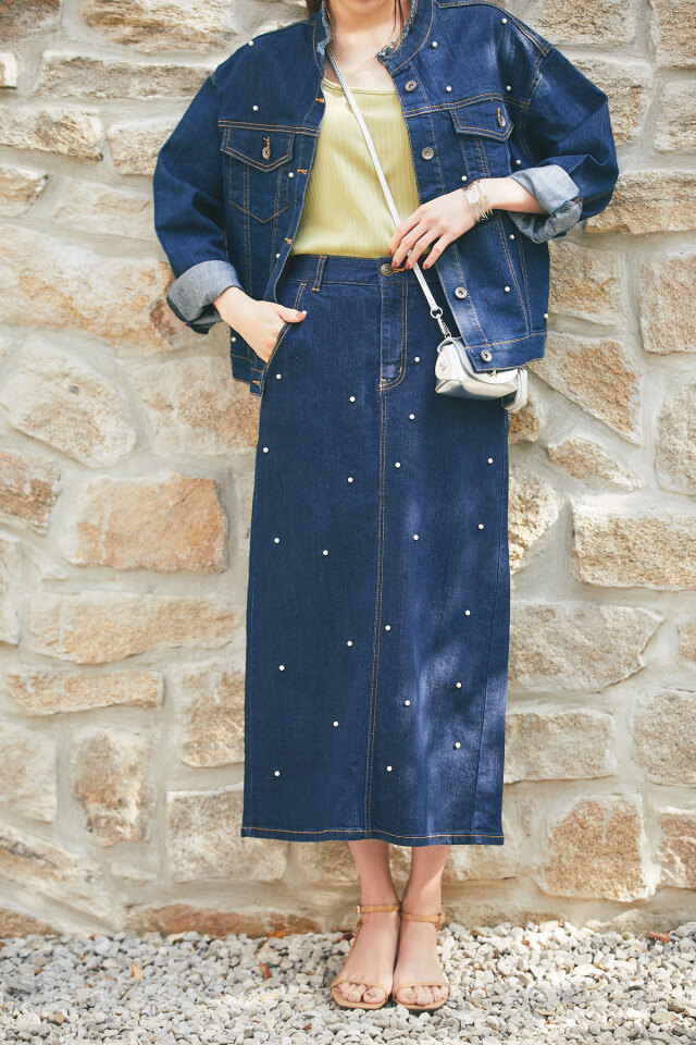 パールモチーフロングスカート