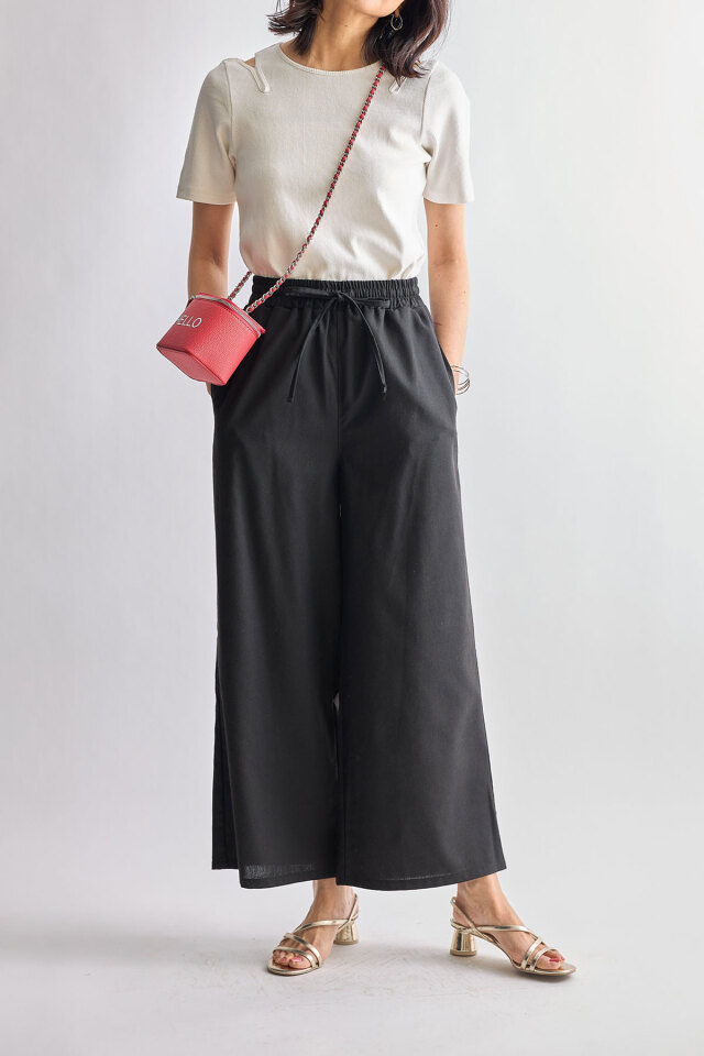 【ほだ】コットンリネンで作った昔もんぺ アッシュグレー・オリーブ コットンリネンパンツ