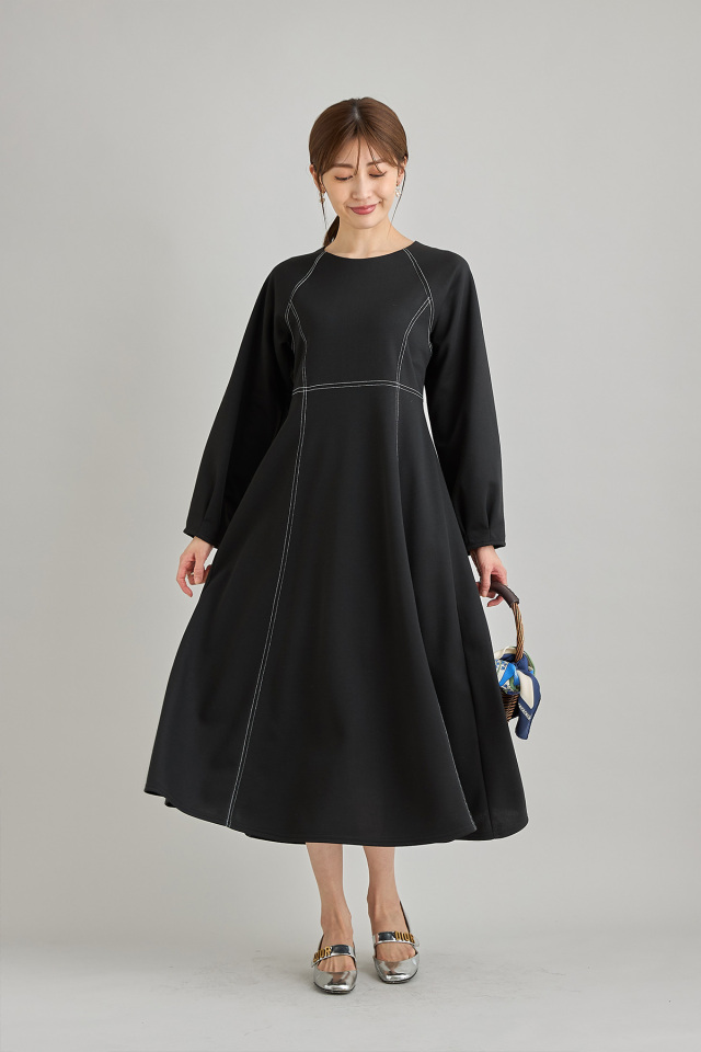 WEB限定】配色ステッチワンピース