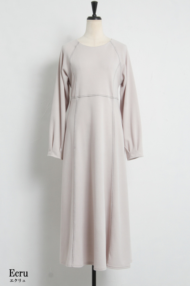 ワンピース1-112 WEB限定】配色ステッチワンピース