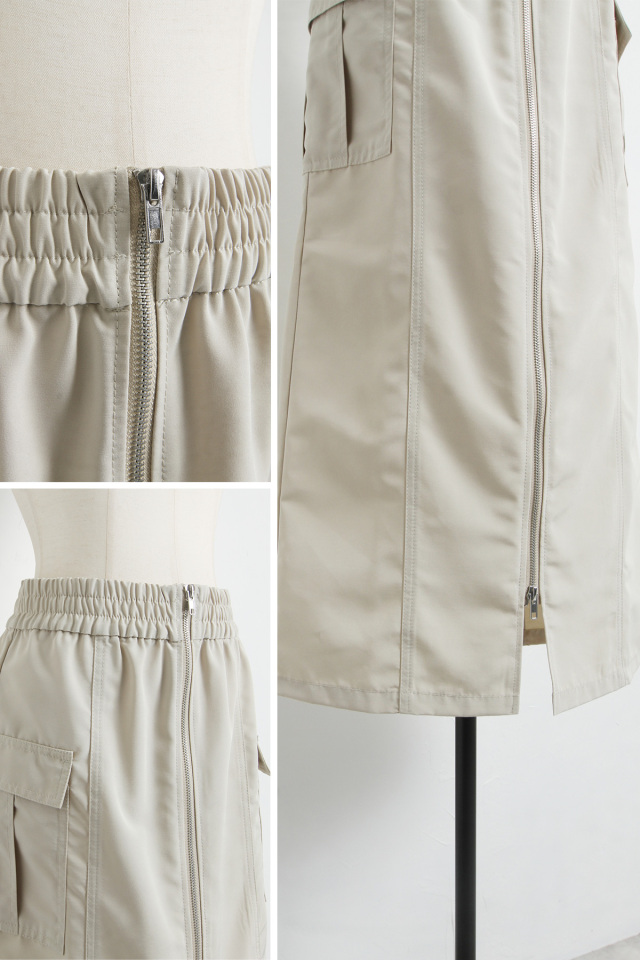 WEB限定】フロントジップカーゴスカート