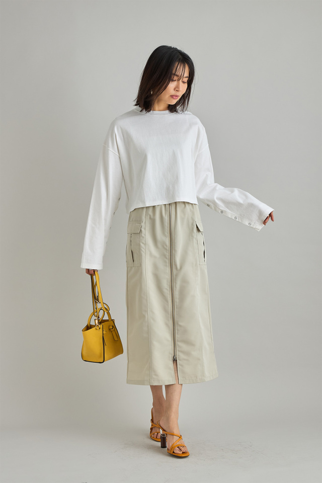 WEB限定】フロントジップカーゴスカート