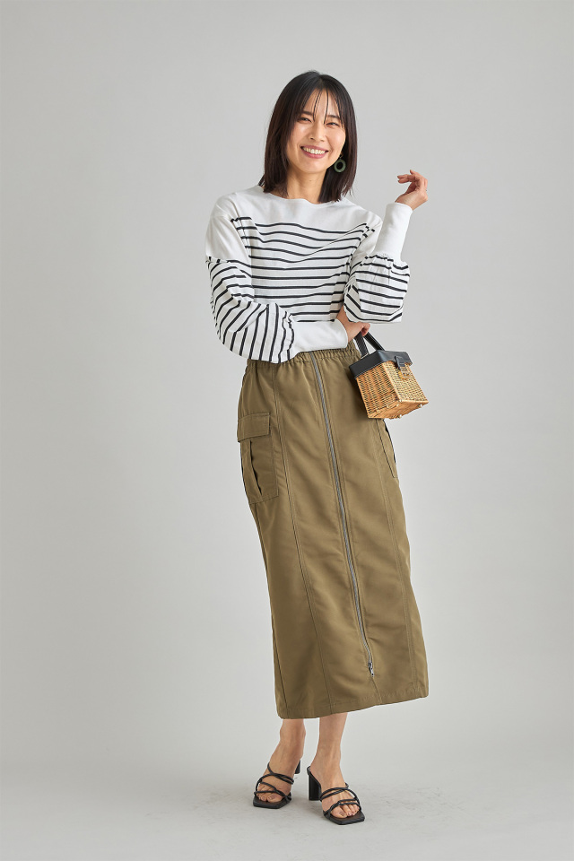 WEB限定】フロントジップカーゴスカート