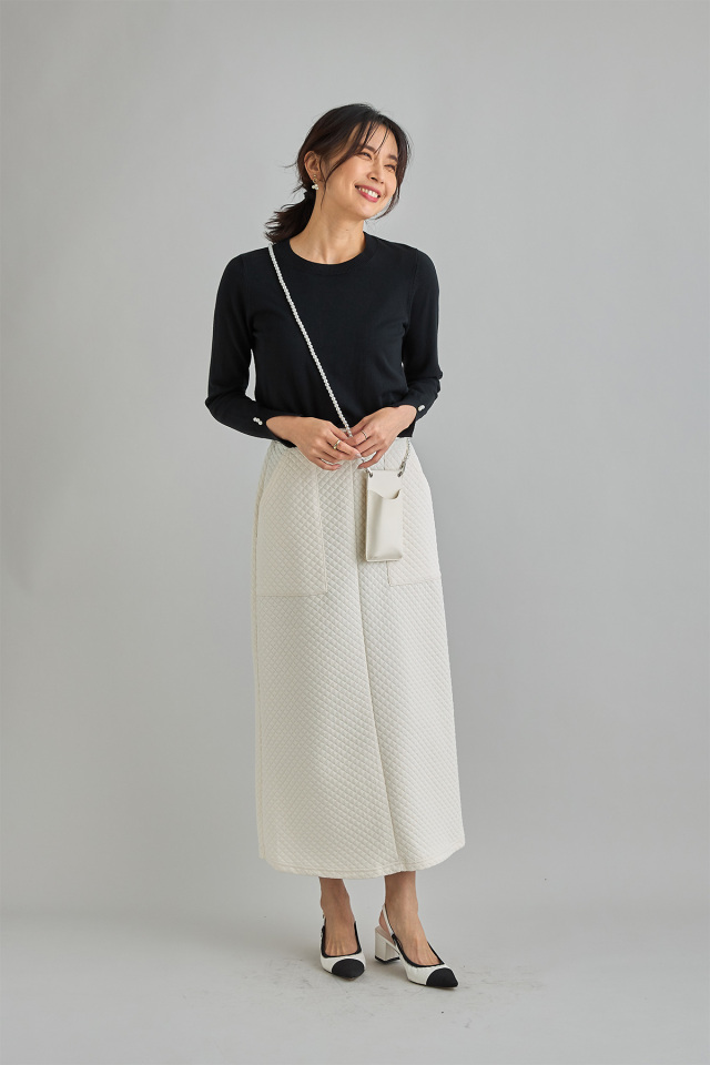 ダイヤ柄キルティングスカート※一部店舗のみ入荷