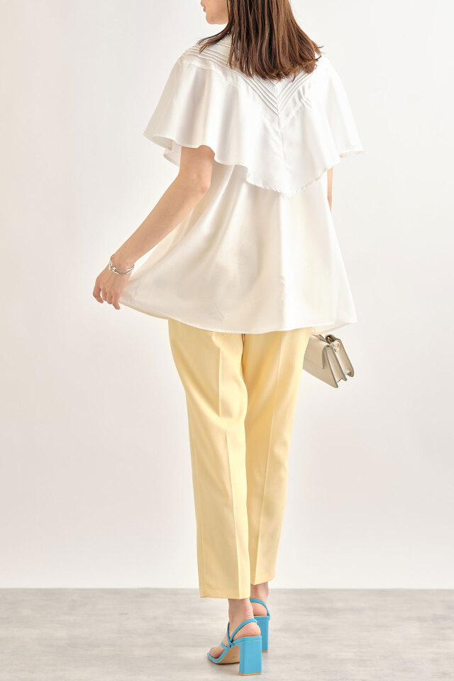 フリルケープブデコルテブラウス