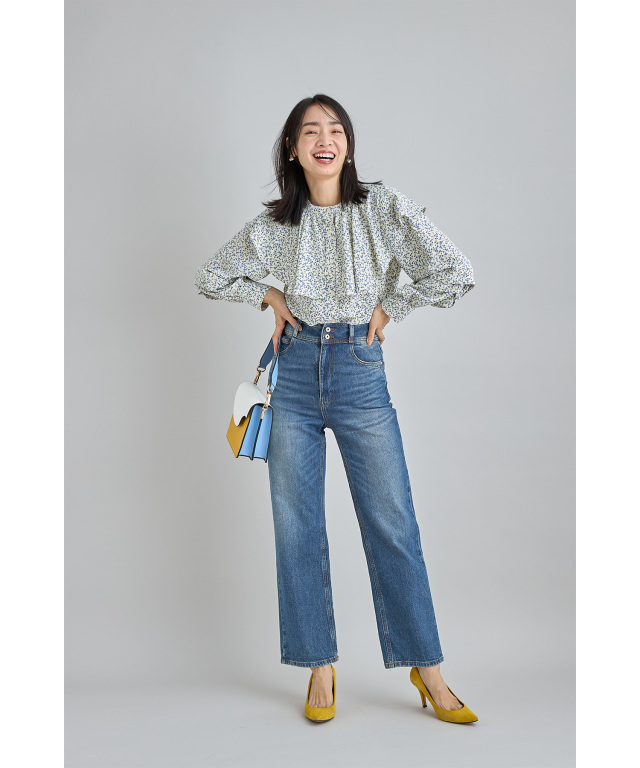 45rpm 花柄ブラウス ブラウス レディース 半袖 花柄ブラウス 50代 チュニック 綿100% a