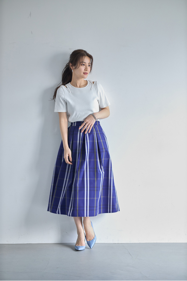 【WEB限定】チェックフレアスカート