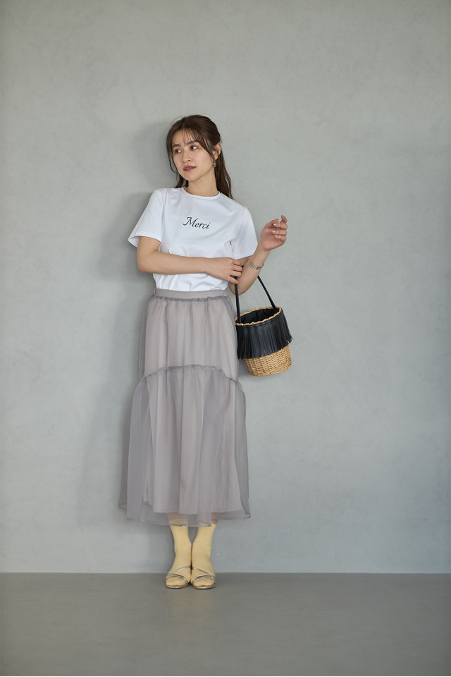 Maison Olga イタリア製 レパード柄スカート 2 2WAYチュールティアードスカート（スカート）｜rectangle
