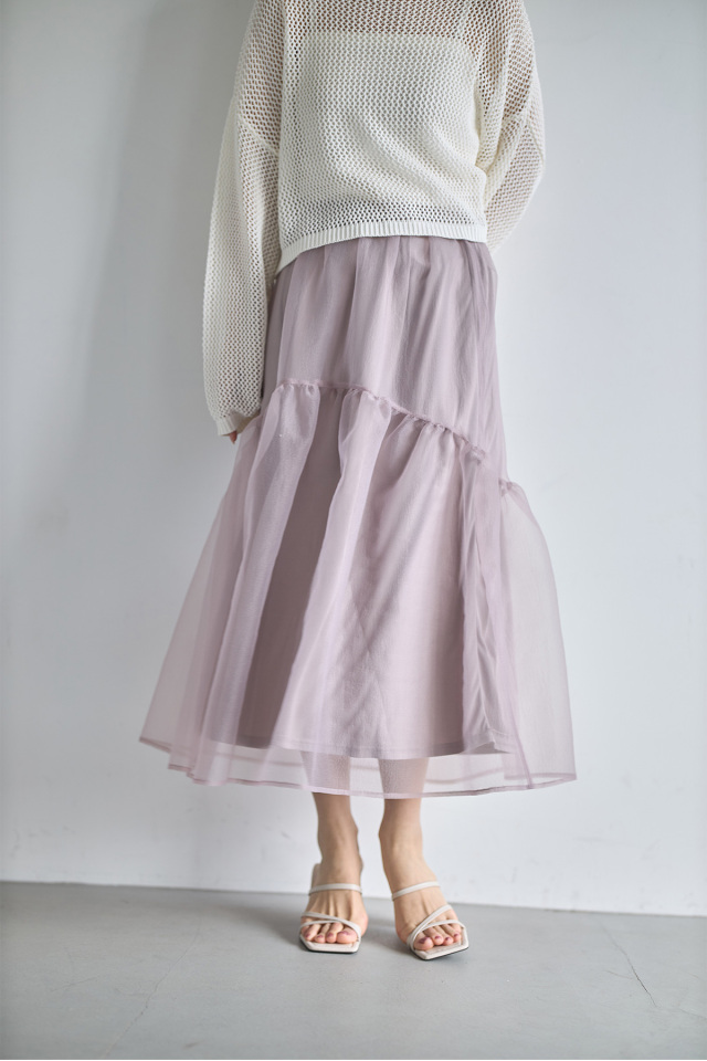 Maison Olga イタリア製 レパード柄スカート 2 2WAYチュールティアードスカート（スカート）｜rectangle