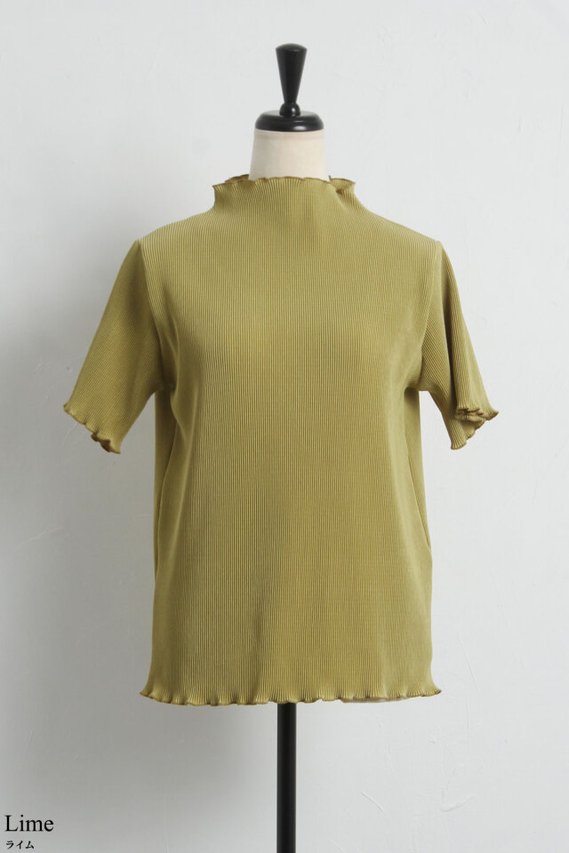 プリーツプリーズのトップス レモンイエロー PLEATS PLEASE イッセイミヤケISSEY MIYAKE (T.) ストレッチ